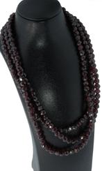 Granaat antieke fraaie ketting 14k gouden slot dames 3 snoer, Ophalen of Verzenden, Goud, Ketting, Met edelsteen