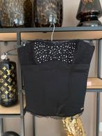 Bandeau corset top met strass steentjes, Kleding | Dames, Tops, Maat 38/40 (M), Zonder mouw, Ophalen of Verzenden, Zwart