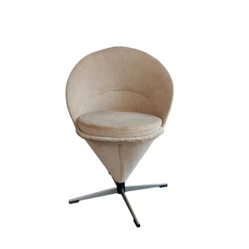 Vintage cone chair, design stoel, Huis en Inrichting, Stoelen, Gebruikt, Eén, Metaal, Stof, Overige kleuren, Ophalen