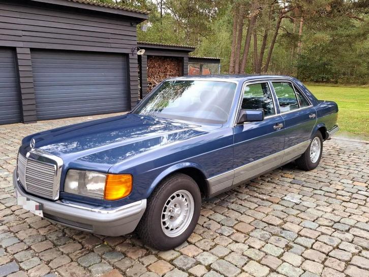 Mercedes 500SE 1982 133000km perfect, Auto's, Mercedes-Benz, Particulier, S-Klasse, Benzine, Automaat, Blauw, Blauw, Velours, Achterwielaandrijving