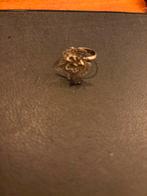 Zilveren Ring met Bloem Design, 18 tot 19, Gebruikt, Ophalen of Verzenden, Dame