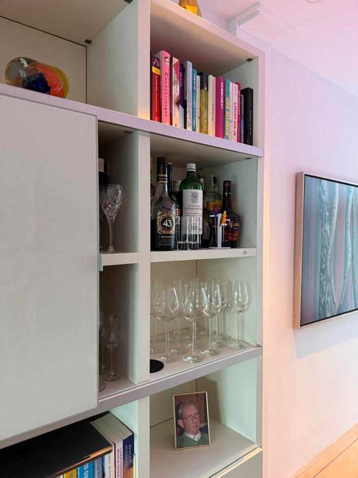 Witte modulaire wandkast hülsta, Huis en Inrichting, Kasten | Boekenkasten, Zo goed als nieuw, 200 cm of meer, 200 cm of meer