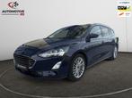 Ford Focus Wagon 1.0 EcoBoost Titanium Business AUT|Led kopl, Auto's, Ford, 125 pk, Gebruikt, Blauw, Leder en Stof