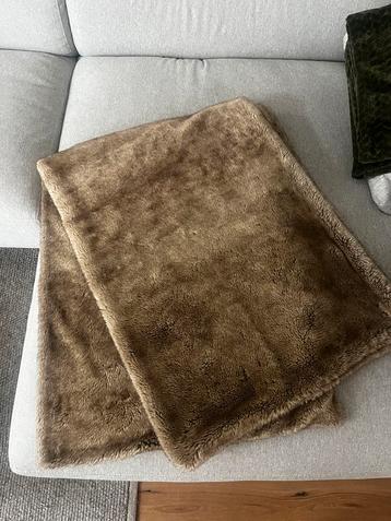 Plaid deken bruin h&m nep bont fake fur 