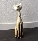 Langnek kat poes kitsch keramiek vintage kattenbeeld, Ophalen of Verzenden, Gebruikt, Dier