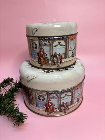 Set vintage blikken trommels 2 stuks beschikbaar voor biedingen