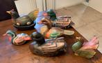 Mooie set houten, oude eendjes/vogel, Antiek en Kunst, Ophalen