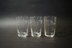 vintage antiek 3x geslepen glas korenaar waterglas zgan., Glas of Glazen, Ophalen of Verzenden, Overige stijlen, Glas