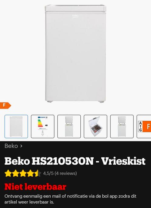 Beko tafelmodel vriezer/vrieskist. Nog geen 3 jaar gebruikt!, Witgoed en Apparatuur, Vriezers en Diepvrieskisten, Zo goed als nieuw