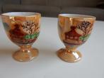 Eierdopjes met parelmoer handgeschilderd Chinese afbeelding., Antiek en Kunst, Ophalen of Verzenden