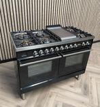 Luxe Zwart Hoogglans Boretti Fornuis Gas/Electro + Frytop, Witgoed en Apparatuur, Fornuizen, Magnetron, 60 cm of meer, Ophalen of Verzenden