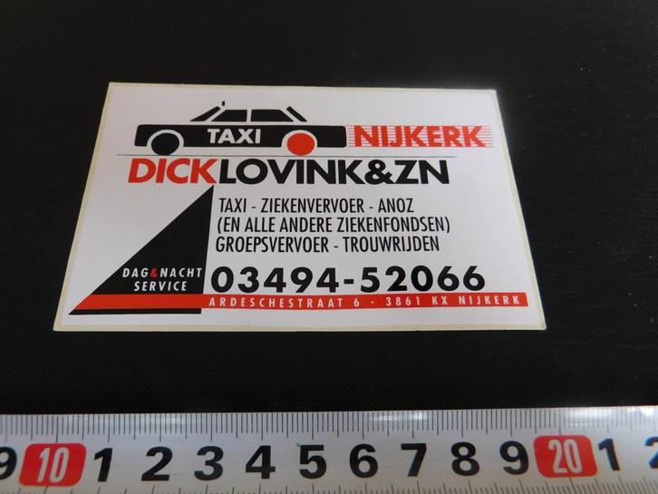 sticker Nijkerk TAXI  Dick Lovink & zn, Verzamelen, Stickers, Zo goed als nieuw, Ophalen