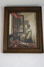 Antieke leuke Schilderijen handgeborduurd boerin, Antiek en Kunst, Ophalen of Verzenden