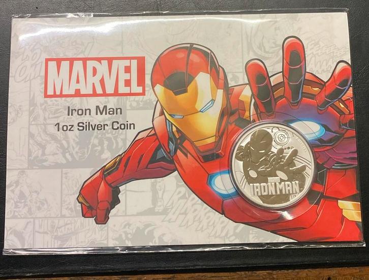 Tuvalu 1 dollar 2018 zilver Iron Man Profile, Postzegels en Munten, Edelmetalen en Baren, Zilver, Ophalen of Verzenden