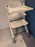 ​Witte houten meegroeistoel met eetblad (Dapper), Ophalen of Verzenden, Gebruikt, Meegroeistoel