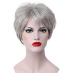Moderne pruik kort haar in laagjes grijs kleur 51, Verzenden, Nieuw, Pruik of Haarverlenging
