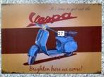vespa poster, Rechthoekig Liggend, Ophalen of Verzenden, Zo goed als nieuw, Canvas of Doek