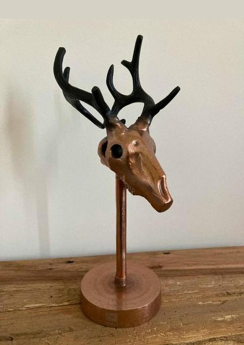 Nw. PTMD massief metalen skull sjiek roodkoper/zwart, Huis en Inrichting, Woonaccessoires | Overige, Nieuw, Ophalen of Verzenden