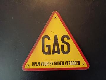 Emaille bord GAS echt oud PRACHTIG MOOI beschikbaar voor biedingen