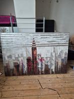 Groot Schilderij - Stadsgezicht 120x80cm, Antiek en Kunst, Ophalen
