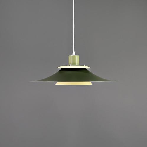 Groene lamp, Scandinavisch design, Deense hanglamp, Huis en Inrichting, Lampen | Hanglampen, Zo goed als nieuw, 75 cm of meer