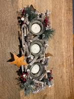 Sfeervol Kerststuk met Kaarsjes, 25 tot 50 cm, Wit, Ophalen of Verzenden, Zo goed als nieuw