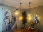 Hanglampen, Huis en Inrichting, Lampen | Hanglampen, Ophalen, Zo goed als nieuw, Glas, Landelijk industrieel