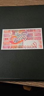 Nederland 25 gulden roodborstje 1980 UNC, Postzegels en Munten, Ophalen of Verzenden, 25 gulden, Los biljet