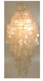 Mooie Schelpen Hanglamp, Ophalen of Verzenden, Zo goed als nieuw, Overige materialen, 50 tot 75 cm