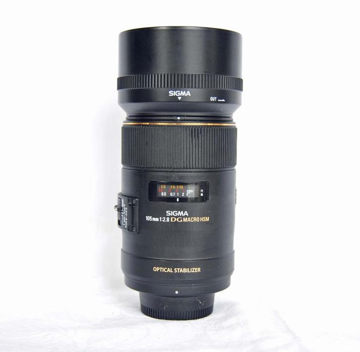 Nikon - Sigma 105mm 1:2.8 DG OS HSM Macro., Audio, Tv en Foto, Fotografie | Lenzen en Objectieven, Zo goed als nieuw, Macrolens