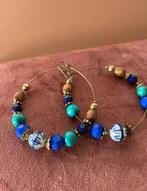Vintage oorbellen, Overige materialen, Hangers, Blauw, Ophalen of Verzenden