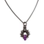 55cm 2mm Jasseron-Ketting + 32mm Paarse Amethiststeen Hanger, Overige materialen, Birgitta-Gracht 33, 6465 EL Kerkrade, Nederland