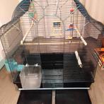 Vogelkooi gebruikt 2 schuiflades en accessoires/speeltjes, Ophalen, Gebruikt, Metaal, Vogelkooi