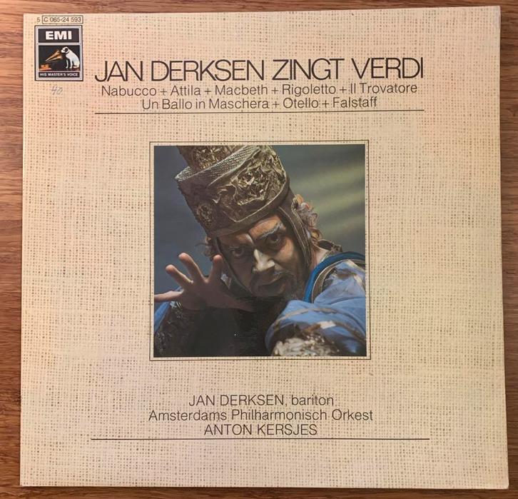 Jan Derksen Zingt Verdi - LP, Cd's en Dvd's, Vinyl | Klassiek, Zo goed als nieuw, Romantiek, Opera of Operette, 12 inch, Ophalen of Verzenden
