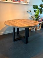 Mooie ronde en robuuste eettafel, Ophalen, 100 tot 150 cm, Rond, Zo goed als nieuw