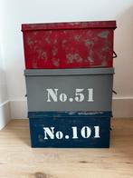 3 metalen kistjes vintage / army, Ophalen, Minder dan 50 cm, Gebruikt, 50 tot 100 cm