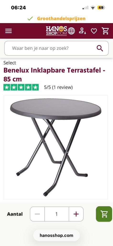 Ronde Klaptafel inklapbaren terrastafel, Huis en Inrichting, Tafels | Eettafels, Gebruikt, 50 tot 100 cm, 50 tot 100 cm, Vier personen