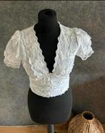 Drole de Copine super mooie korte witte blouse top mt S ZGAN, Wit, Ophalen of Verzenden, Zo goed als nieuw, Korte mouw