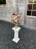 Koperen Zonnewijzer op Betonnen Sokkel, Ophalen of Verzenden, Gebruikt