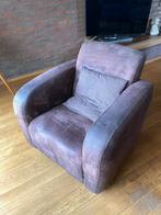 Suede Fauteuil, Huis en Inrichting, Fauteuils, Ophalen, Gebruikt, Stof, 75 tot 100 cm