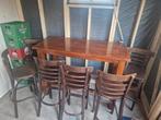 Bartafel 150x70x110 hoog met 6 barkrukken, Huis en Inrichting, Tafels | Eettafels, Ophalen, Gebruikt, 100 tot 150 cm, 50 tot 100 cm