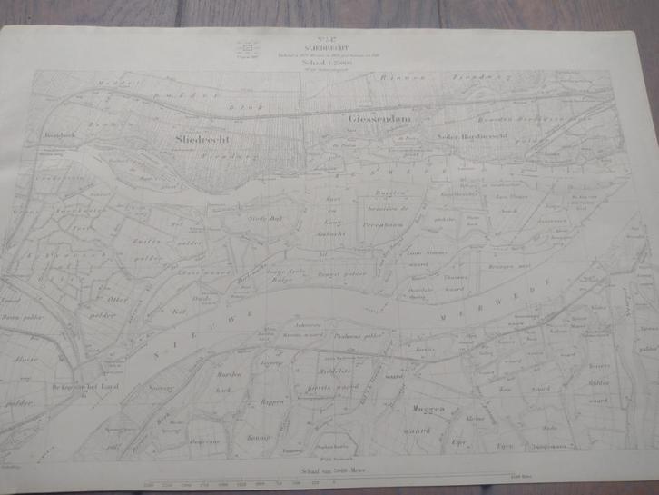 547 Sliedrecht Giesendam Baanhoek Plattegrond 1927, Antiek en Kunst, Kunst | Litho's en Zeefdrukken, Ophalen of Verzenden