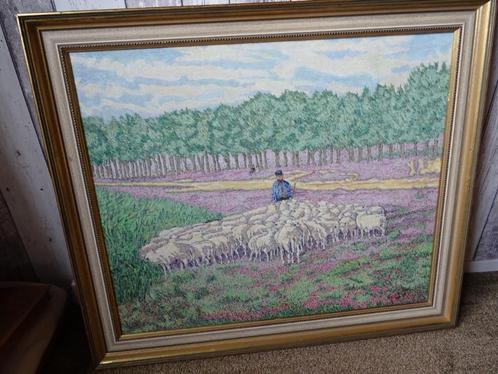 Schilderijen, schaapskooi met schaapskudde Veluwe, Antiek en Kunst, Kunst | Schilderijen | Klassiek, Ophalen