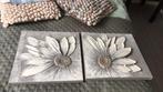 Schilderijtjes Bloem Motief (Set van 2), Huis en Inrichting, Woonaccessoires | Schilderijen, Tekeningen en Foto's, Ophalen of Verzenden