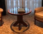 Salontafel Bijzettafel met glazen tafelblad Ø80x60 cm, 50 tot 100 cm, 50 tot 75 cm, Glas, Klassiek