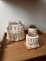 Macramé kaarsenhouder Set van 2, Ophalen of Verzenden, Overige materialen, Minder dan 25 cm