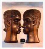 Korting 2 x Afrikaanse houten beelden man vrouw, Antiek en Kunst, Ophalen of Verzenden