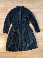 Zwart glitter jasje en rok mt s/m, Kleding | Dames, Jasjes, Kostuums en Pakken, Ophalen of Verzenden, Zo goed als nieuw, Maat 38/40 (M)