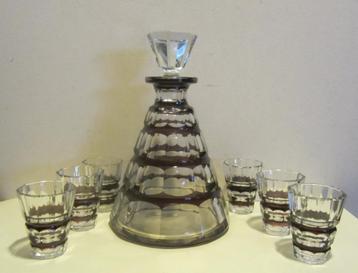 Antiek art deco set Val ST Lambert: Charles Graffart, 1920 beschikbaar voor biedingen