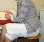 Witte driekwart zwangerschapsbroek 55% linnen, maat 42, Kleding | Dames, Positiekleding, Ophalen, Wit, Maat 42/44 (L), Zo goed als nieuw